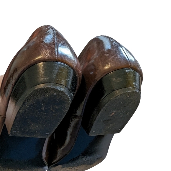 Lanvin vintage patent leather brown oxfords sz EU 38.5 - Picture 6 of 8